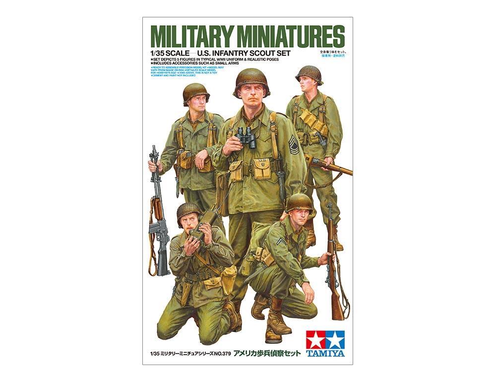 Tamiya 35379 WWII US Infantry Scout Set 1/35 Scale Military Figure Model Kit