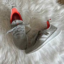 adidas NWOB gray and white slip on with laces sneakers size 6