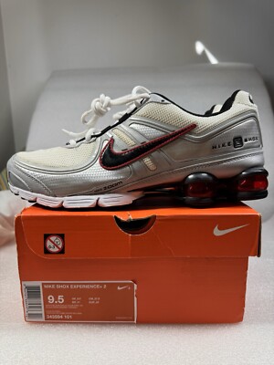 2008 RARE NIKE SHOX EXPERIENCE+ 2 NEW WHITE BLACK SILVER 343594 101 SIZE 9.5