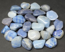 4 oz Blue Quartz Tumbled Stones: 'A' Grade Polished Natural Crystals 1/4 lb Bulk