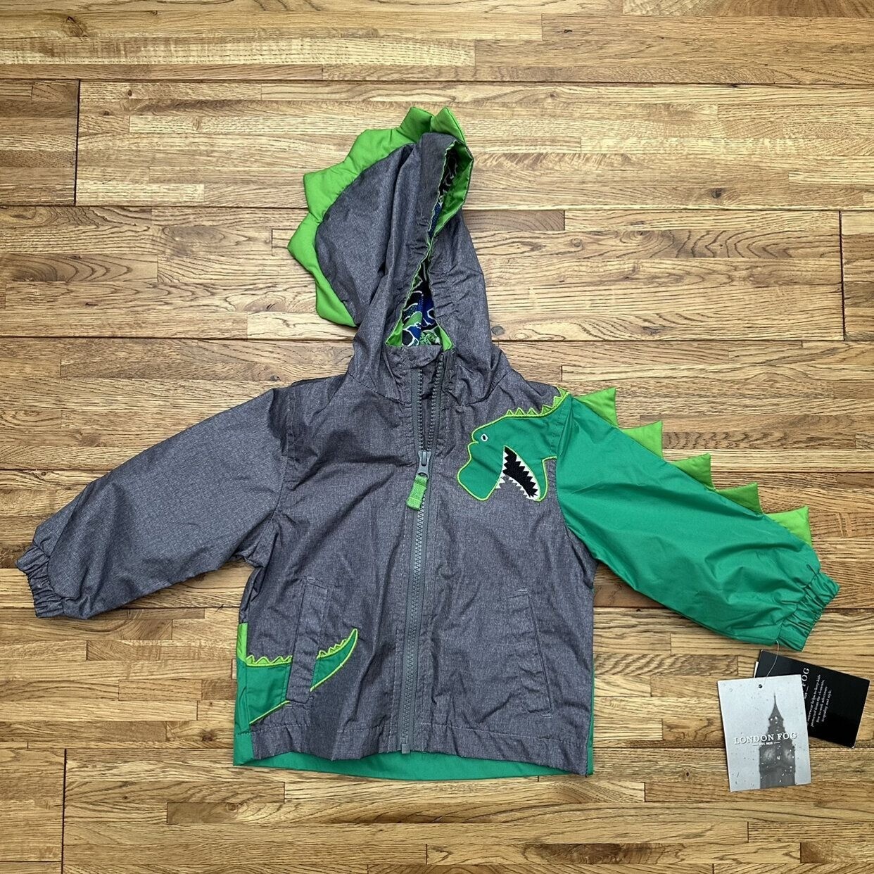 NWT London Fog Dinosaur Raincoat for Kids Size 12 Medium-image