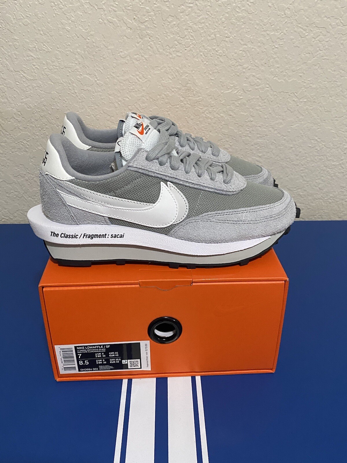 SACAI X NIKE Taglia 7 Nike LDV Waffle x design frammenti x grigio Sacai