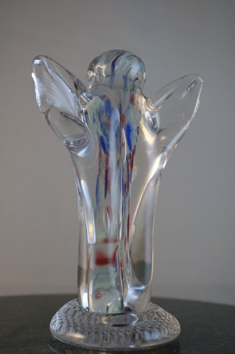 Julia Crystal Phallic Angel Figurine Made in Poland 6" Tall Marbleing On Inside - Picture 4 of 8