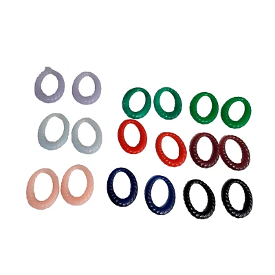 KJL Door Knocker Interchagable Hoop Earrings Kenneth Jay Lane Signed Plastic - Image 1 of 4