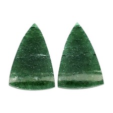 Natural Green Aventurine Pair 14.4x20.8x3.5 mm Fancy Shape Gemstone LS76-04771