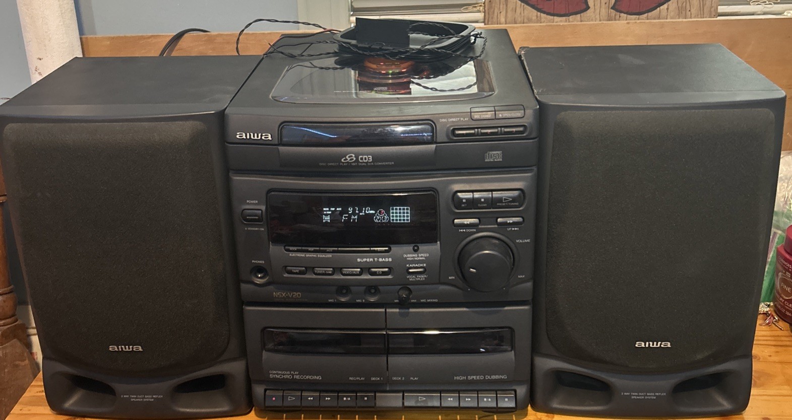 Aiwa NSX-V20 AM/FM Digital Audio Stereo Dual Cassette SX-NV2
