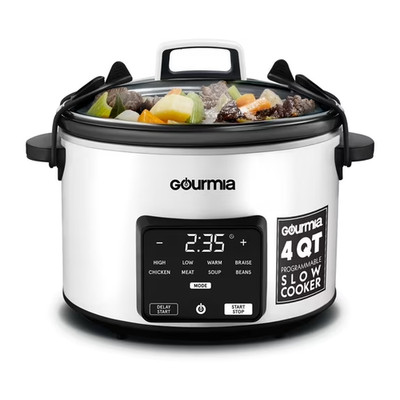 4.5 QT Programmable Slow Cooker, 5 Presets, Keep Warm, White