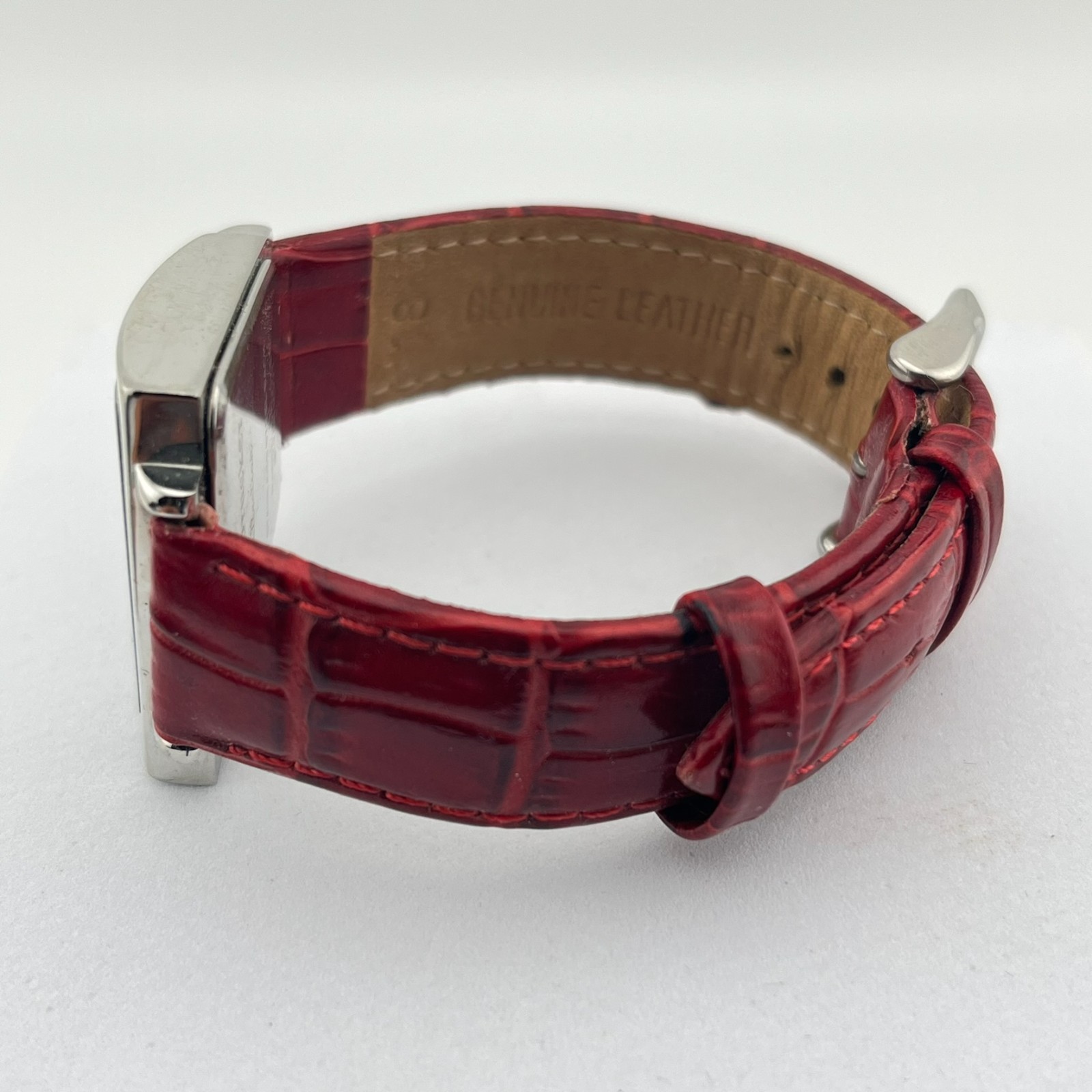 Marcel Drucker Red Leather Rectangular Angular Wo… - image 5