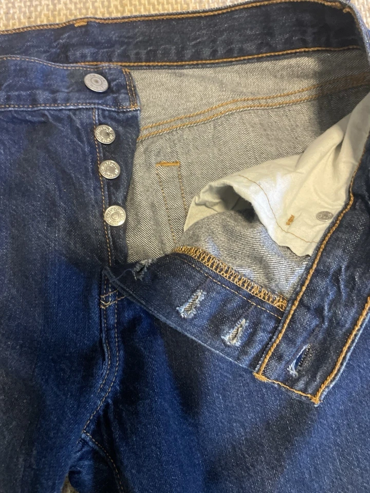 Levis 501 CT Jeans Womens 29 Tapered Boyfriend Dark Wash Button Fly - Image 3 of 4