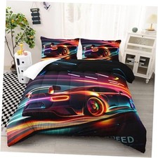 3D Racing Car Comforter Set Size, Extreme Sports Theme Queen Racing Car50