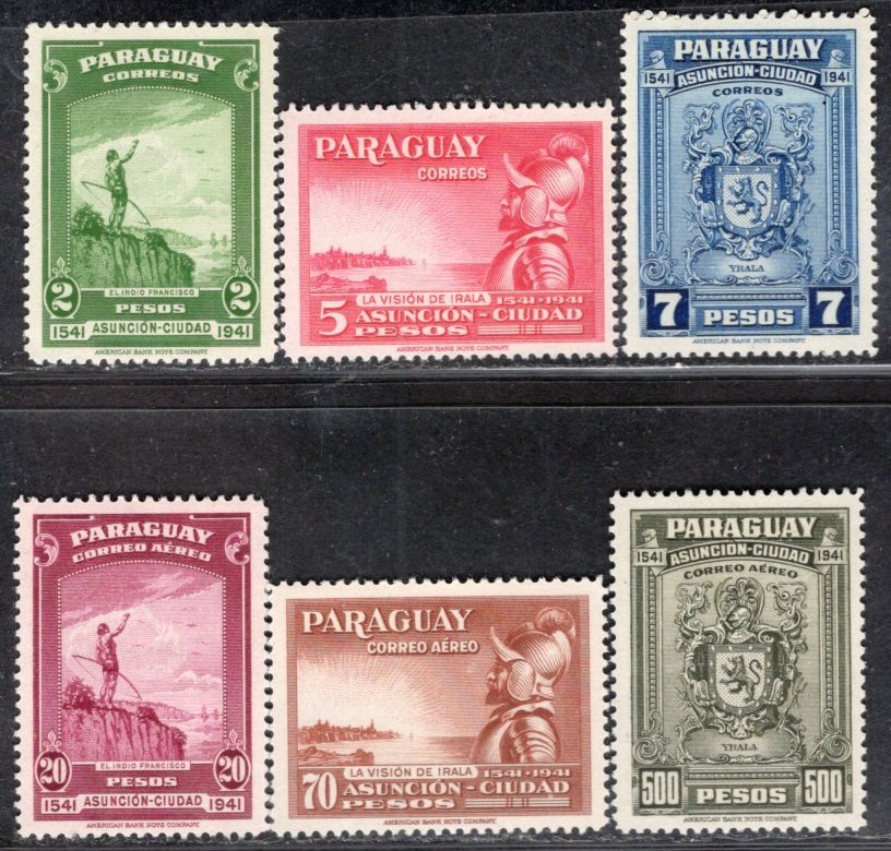 PARAGUAY 1942 STAMP Sc. # 395/7 AND AIR MAIL C 131/3 MH | eBay