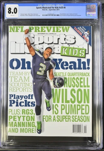 RUSSELL WILSON ROOKIE RARE SI NFL SPORT ILLUSTRATED FOR KIDS COVER 2013 CGC 8.0