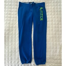 Abercrombie Fitch Sweatpants Womens Medium Blue Raised Stitched Logo Y2K