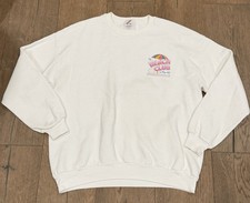 Vintage 1980s Jerzees White Sweatshirt XL Beach Club At Pier 42 Made In USA