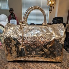 Louis Vuitton Gold Monogram Miroir Speedy 35 ...