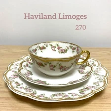 Abiland Limoges 270 Cup & Saucer 19cm Plate Trio ① /Only USA DDP shipping