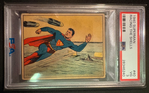 1940 Gum Inc Superman #40 Racing The Shells — PSA 3