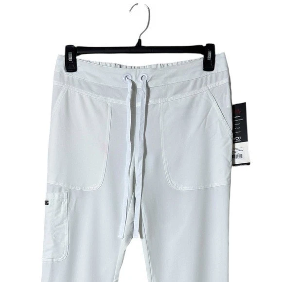 Pantalones de tiro bajo Greys Anatomy Signature para mujer de spandex cargo pequeños blancos pequeños Foto 2 de 4