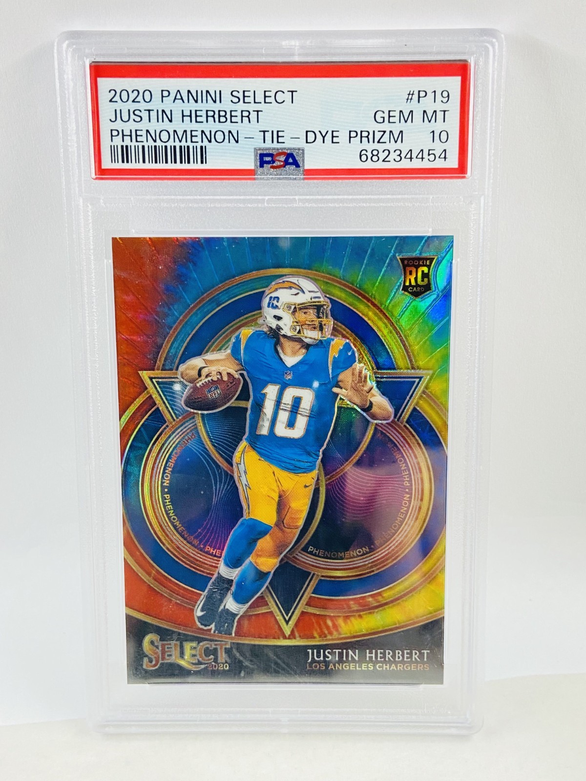 Justin Herbert Panini Select Phenomenon #P19 Tie-Dye Prizm