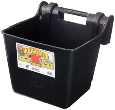 Little Giant 15-Quart Heavy Duty Black Plastic Hook Over Stackable Feeder Bin