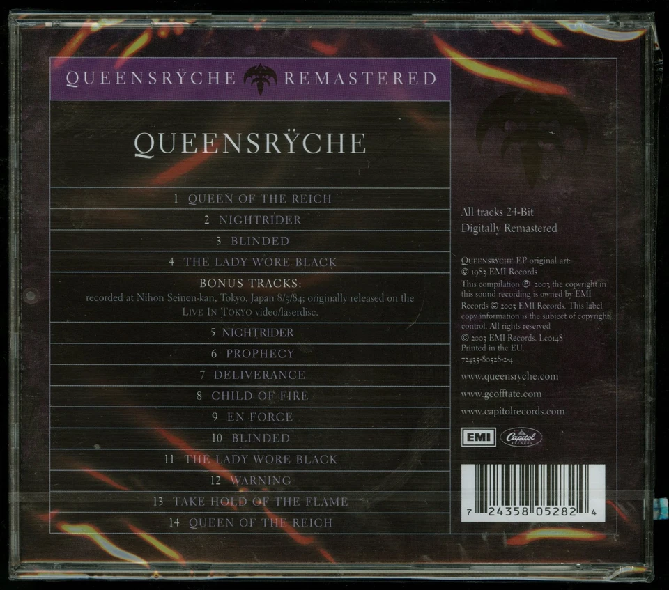 Queensryche s/t self-titled 1982 EP European remaster CD new - Image 2 of 2