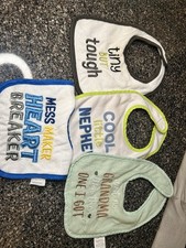 Set Of 4 Baby Boy Bibs