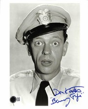 Don Knotts Signed "Barney Fife" Black & White Photo 8x10 BECKETT