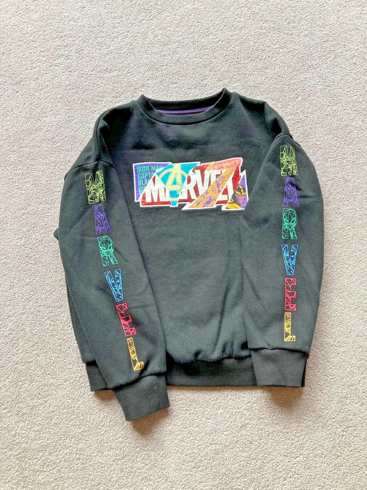 Boys Jumper Sweatshirt Bundle Age 9-10 M&S Marvel and Nutmeg Minecraft Black image 2