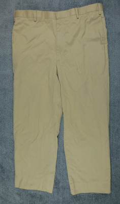 Ben Silver English Drills Pants Men's 36x30 Khaki Flat Front Dress Made USA