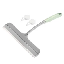 Shower Squeegee Glass Wiper with 2 Hooks 255mm Blue