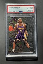 Signed 1996-97 Fleer Metal Kobe Bryant Rookie Card RC Vintage AUTO PSA 8 Lakers