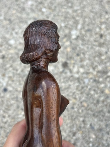 Antique Nude Woman Carved Figure Folk Art 1930s Midwestern Outsider Sculpture - Picture 17 of 24