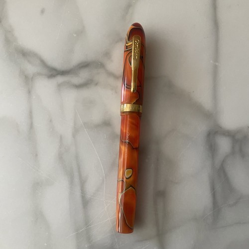 Conklin NOZAC Orange Schwarz Gold Marmoriert Tintenroller Kugelschreiber