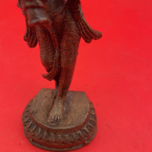 HINDU BRONZE GODDESS DEITY STATUE SCULPTURE 6.5” Vintage - Picture 6 of 11