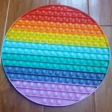 Lightweight 12-Inch Rainbow Pop It Fidget Toy - Stress Relief for Kids  Adults