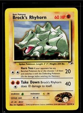 Brock's Rhyhorn (22) Unlimited Rare Gym Heroes 022/132 EXC-NM
