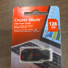 SanDisk Cruzer Blade 128GB USB 2.0 Flash Drive w/ Encryption, Black/Red