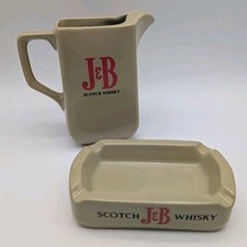 J&B Scotch Whisky Wasserkrug Krug Pitcher Ascher Aschenbecher Set Vintage