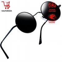 Sonnenbrille Rund Polarisierte Retro Steampunk UV400 Schutz Metallrahmen Herren