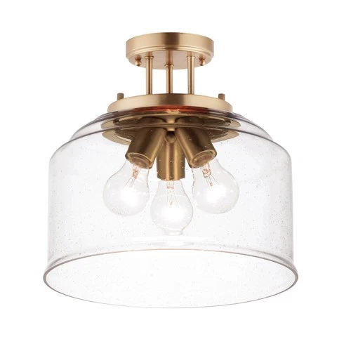 Maxim 12271CD Acadia 3 Light 13"W Semi-Flush Drum Ceiling Fixture - Heritage - Picture 1 of 12