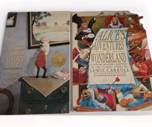 2 Book Lot Alices Adventure in Wonderland & Hans Andersen Fairy Tales HC Illustr - Picture 2 of 24