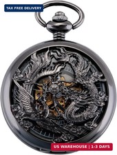 Antique Mechanical Pocket Watches for Men Lucky Dragon Phoenix Pocket Wa