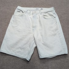 Vintage Calvin Klein Mens White Wash Denim Shorts Size 32 8" Inseam