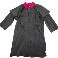 Vintage Saddlesmith Outfitters Coat Youth 6/7 Black Western Duster Riding 90s