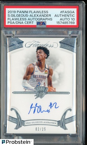 2019-20 Flawless Shai Gilgeous-Alexander Jersey # Match 2/25 PSA/DNA AUTO 10