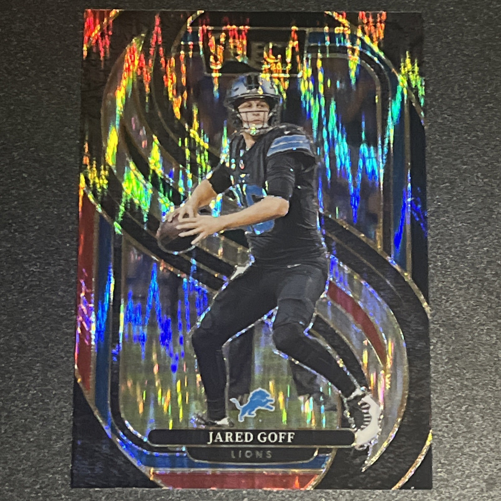 2024 Panini Select - Premier Level Jared Goff #123 Black & Red Shock Prizm