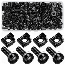 40 Pcs/20 Set Rack Mount Screws and Cage Nuts for Server Rack Cabinet, Black Car