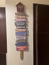 Wooden  Family Rules  Wall Sign  Rustic Home D cor  Inspirational Quotes
