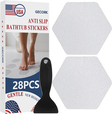 28PCS Clear Non Slip Shower Floor Stickers PEVA Bathtub Anti Slip Grip Treads