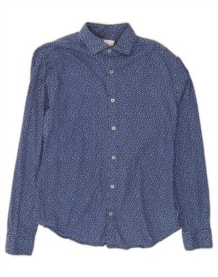 BODEN Herren Hemd Slim Fit UK 10 Small dunkelblau gepunktet Baumwolle AN13